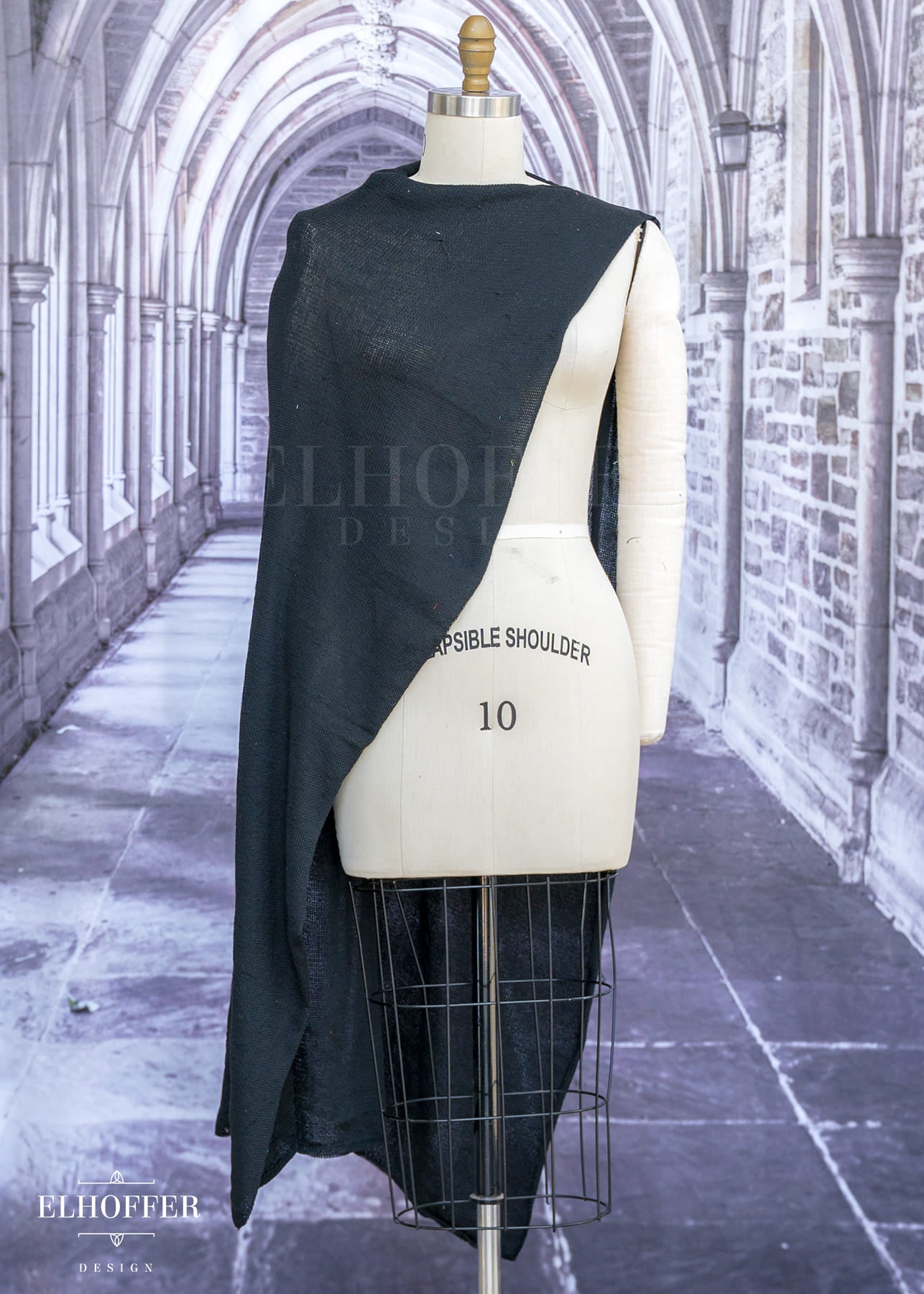 Handmade Black Knit Cape - Made from Damaged Knits – Elhoffer Design