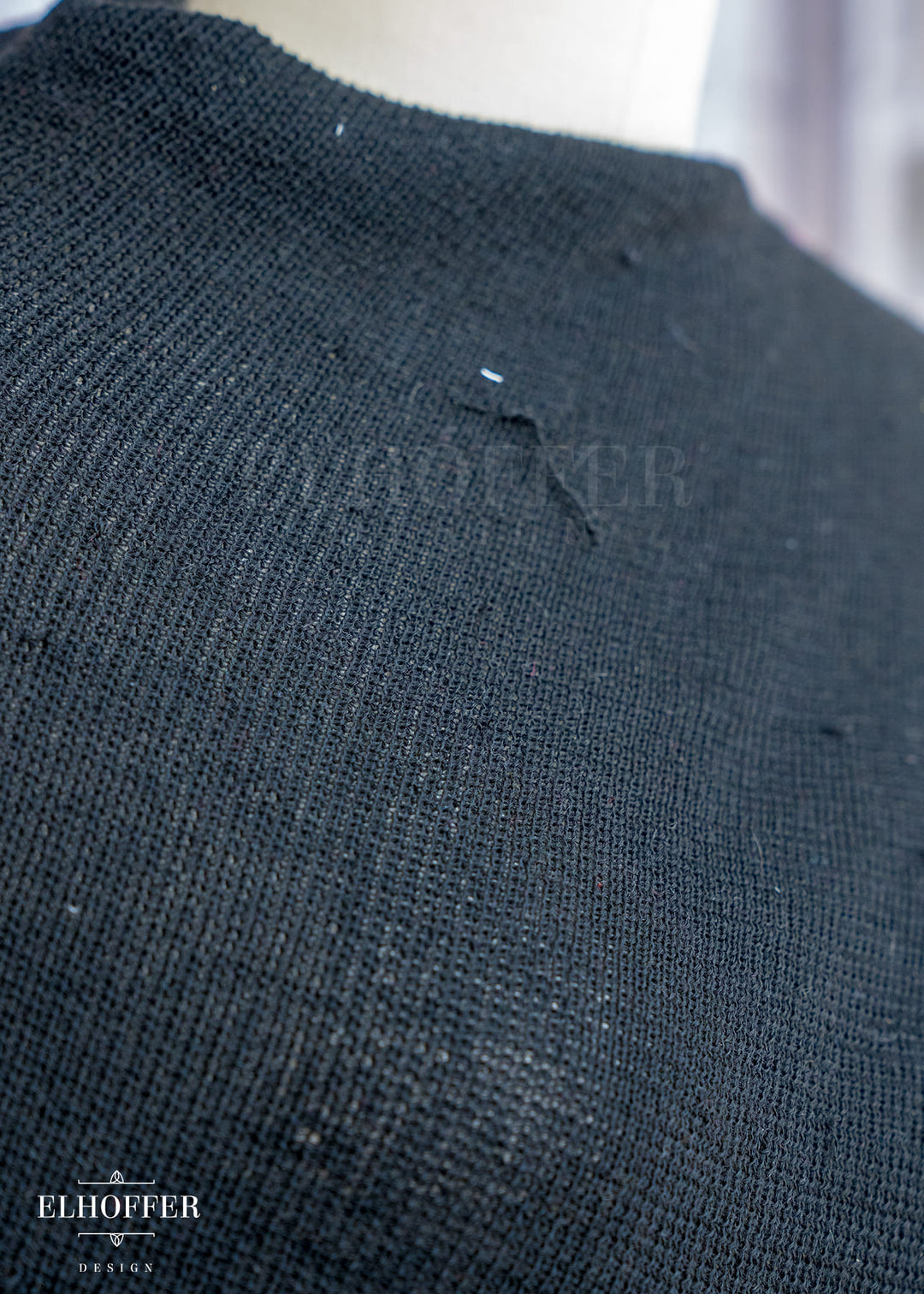 Handmade Black Knit Cape - Made from Damaged Knits