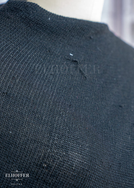 Handmade Black Knit Cape - Made from Damaged Knits
