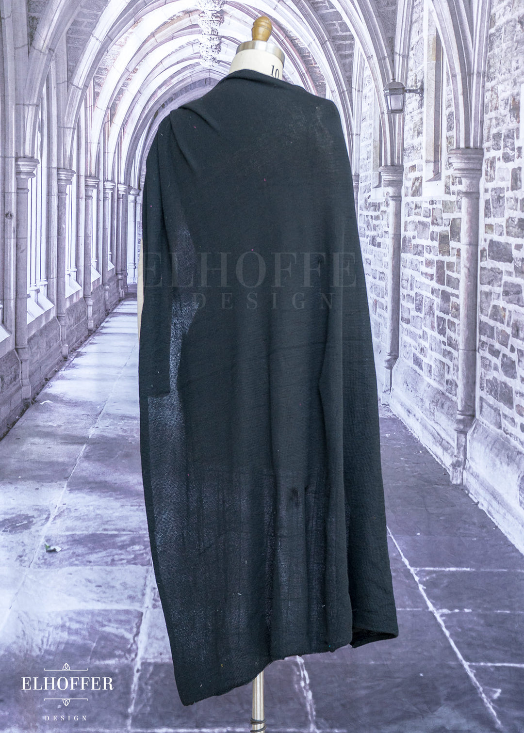 Handmade Black Knit Cape - Made from Damaged Knits