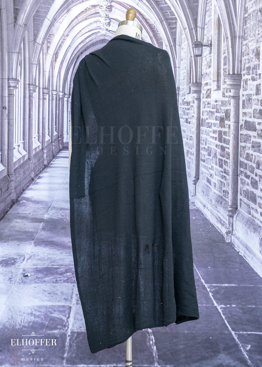 Handmade Black Knit Cape - Made from Damaged Knits