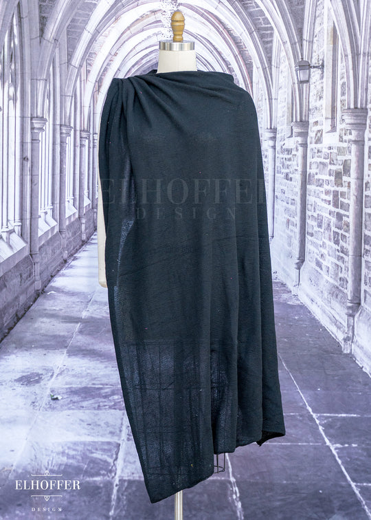 Handmade Black Knit Cape - Made from Damaged Knits