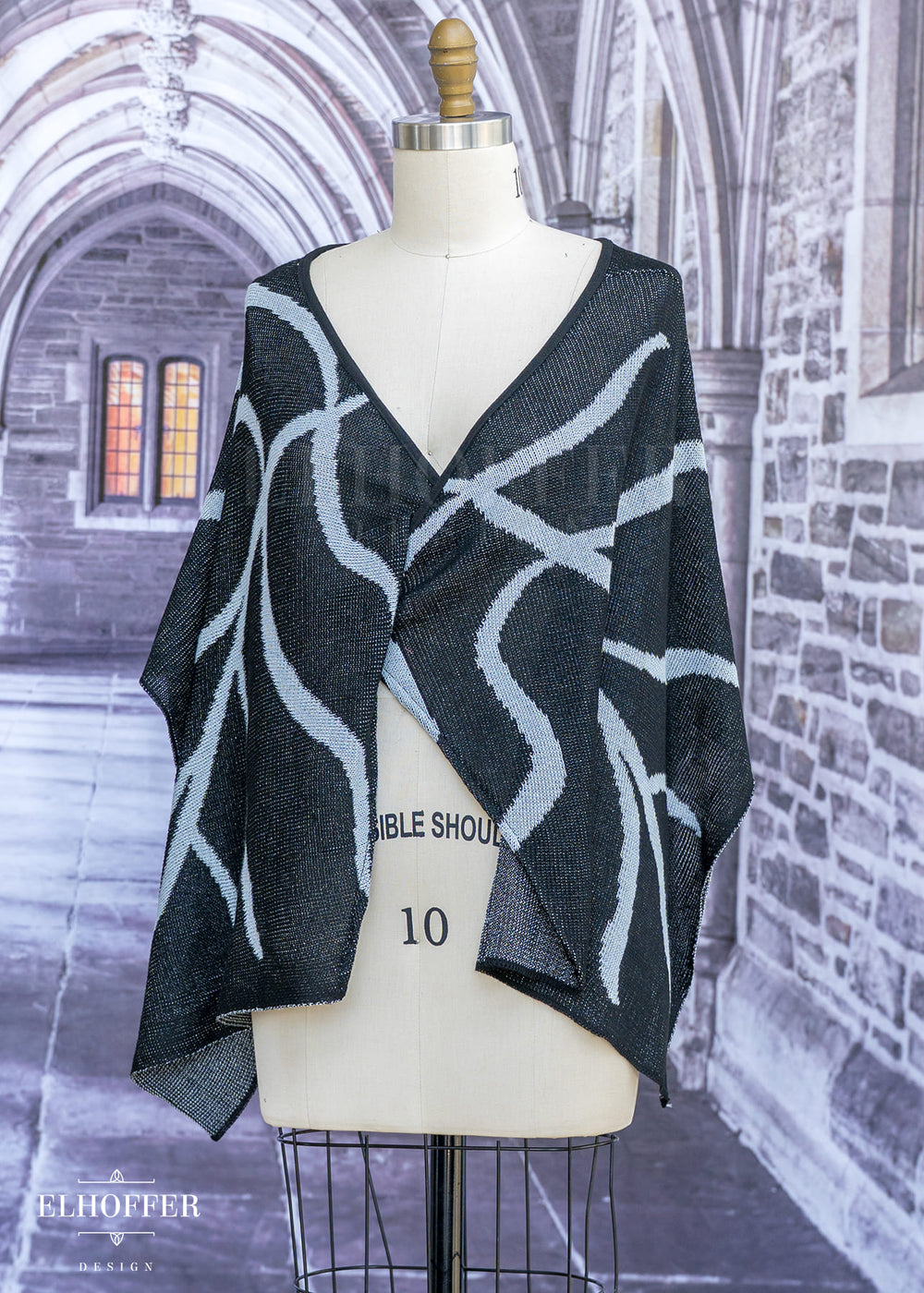 Handmade Leaf Wrap Skirt - Shadow Black
