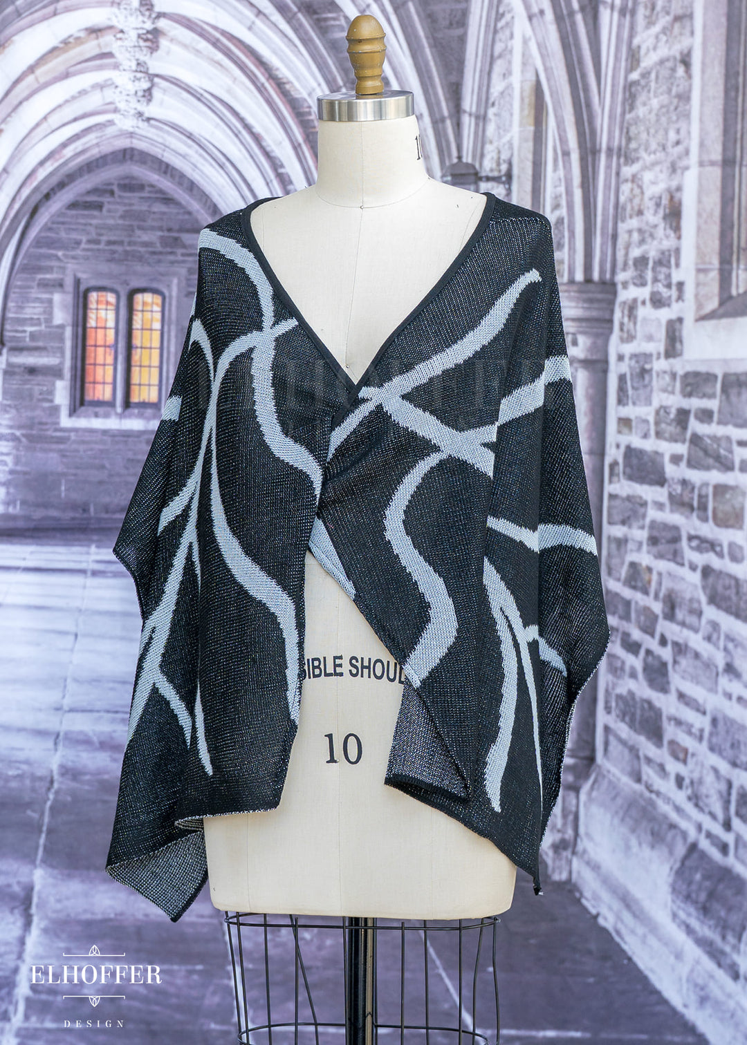 Handmade Leaf Wrap Skirt - Shadow Black