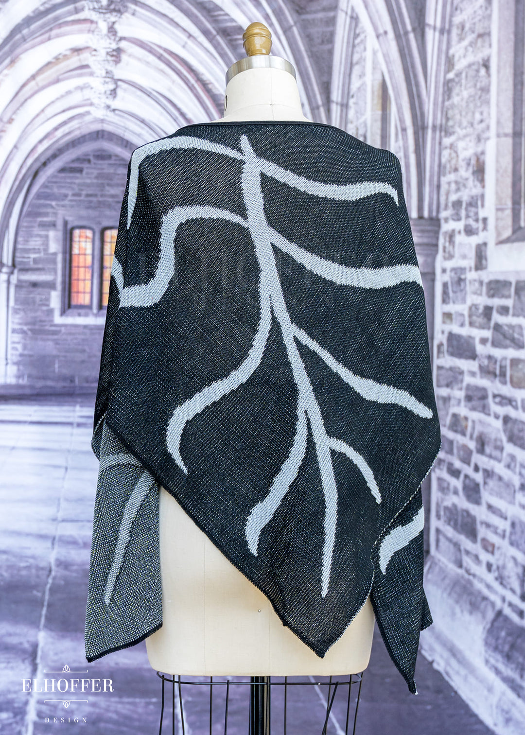 Handmade Leaf Wrap Skirt - Shadow Black