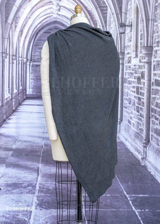 Handmade Dark Grey Cape - Made from Potentially Damaged Knits