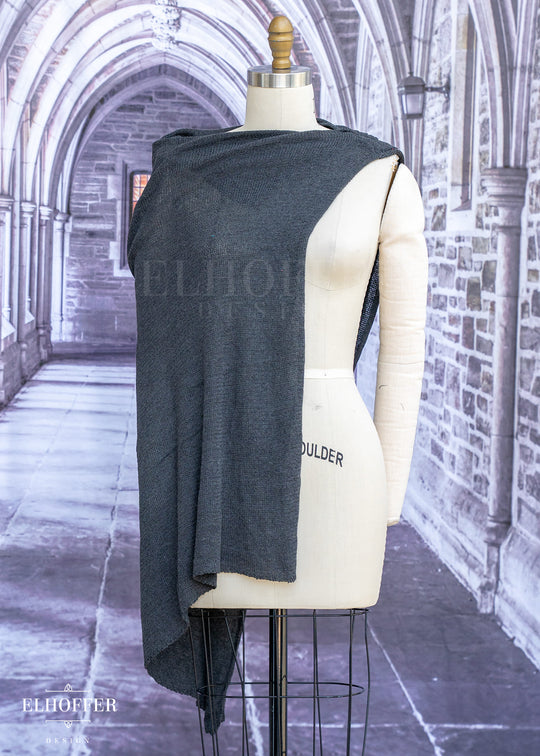 Handmade Dark Grey Cape - Made from Potentially Damaged Knits