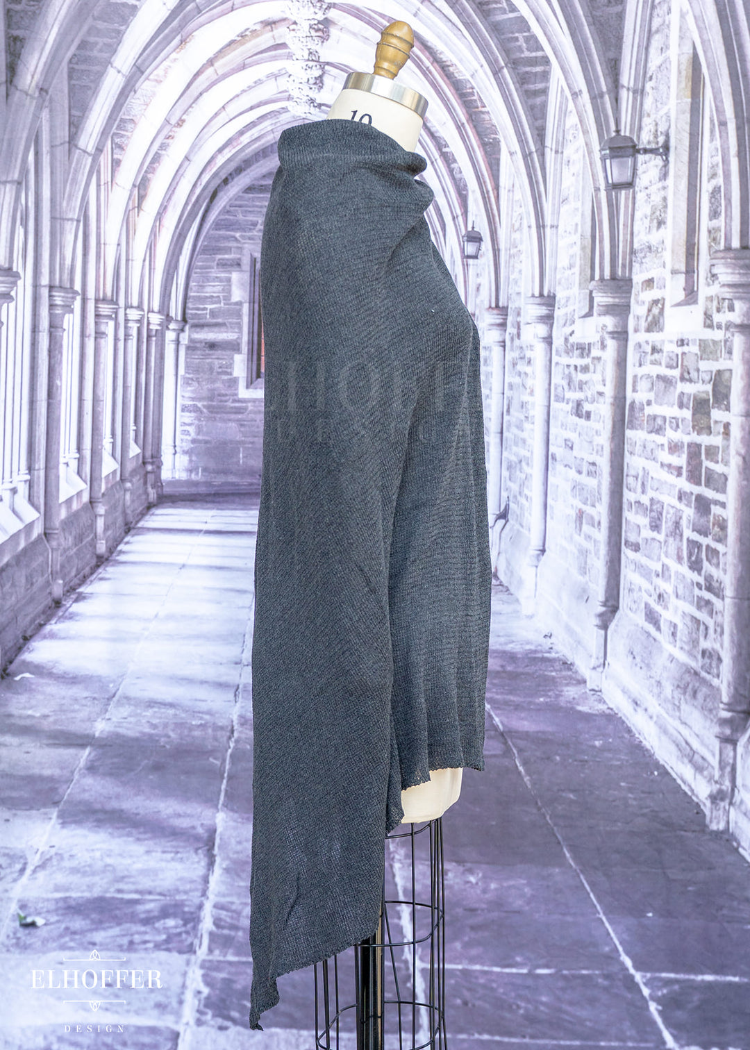 Handmade Dark Grey Cape - Made from Potentially Damaged Knits