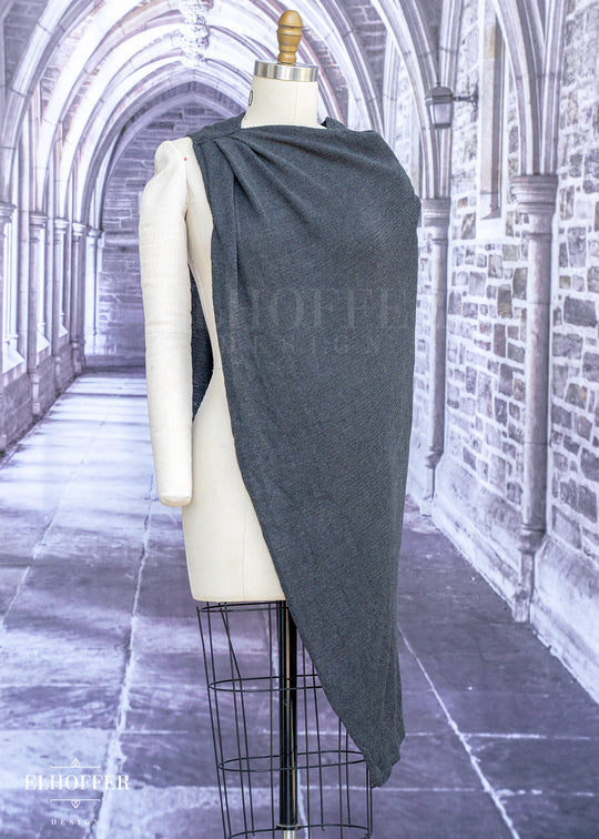Handmade Dark Grey Cape - Made from Potentially Damaged Knits