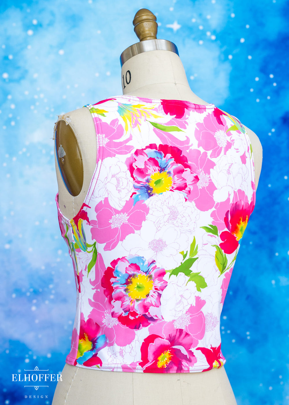 Handmade Buffy Crop Top - Pink & White Florals