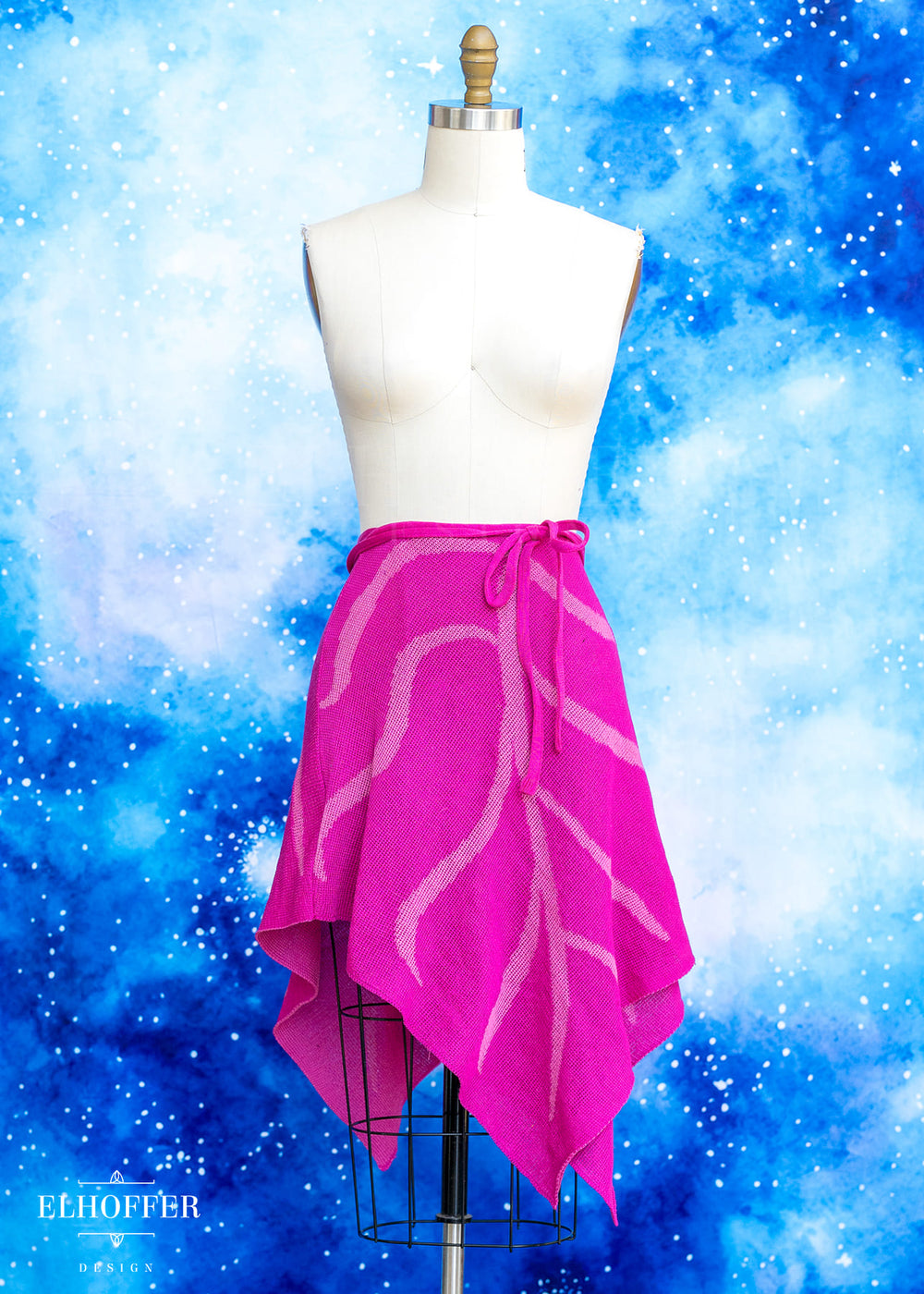 Handmade Leaf Wrap Skirt - Rose Pink