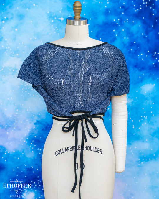 Handmade Boatneck Wrap Top - Galactic Hunter Clone Blue Knit