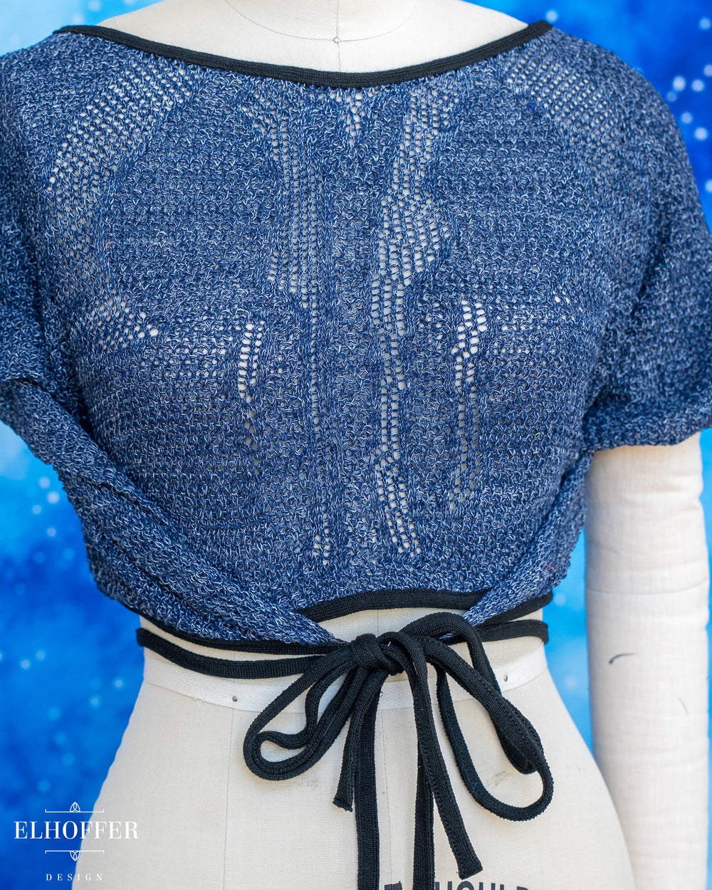 Handmade Boatneck Wrap Top - Galactic Hunter Clone Blue Knit