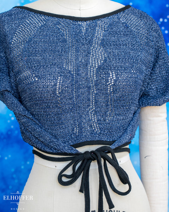 Handmade Boatneck Wrap Top - Galactic Hunter Clone Blue Knit
