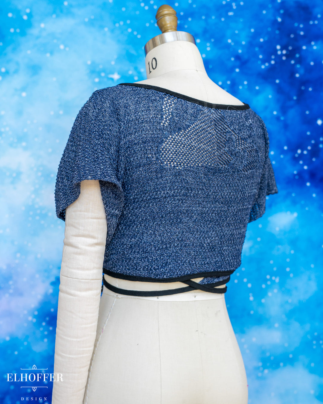 Handmade Boatneck Wrap Top - Galactic Hunter Clone Blue Knit