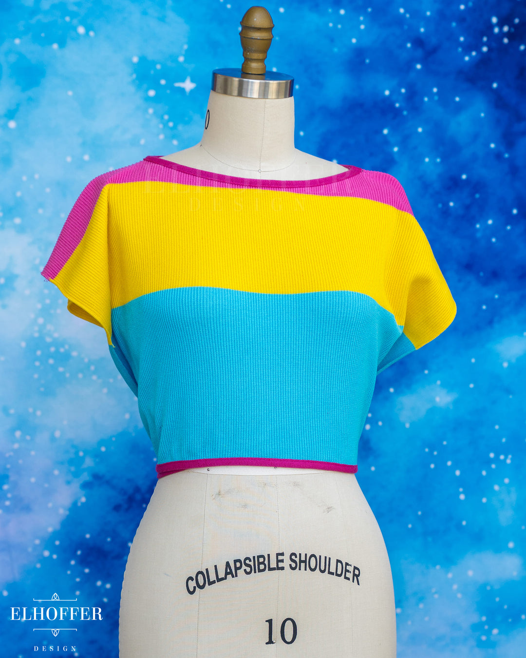 Handmade Boatneck Wrap Top - Pan Pride Knit