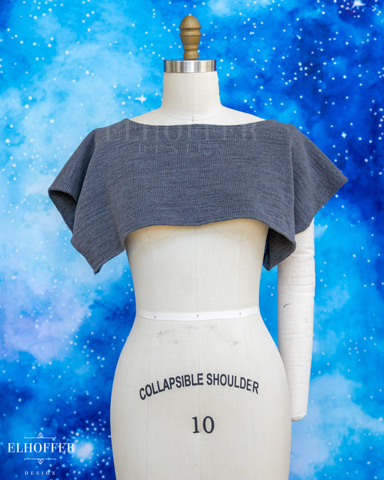 Handmade Boatneck Super Cropped Crop - Scavenger Grey Knit