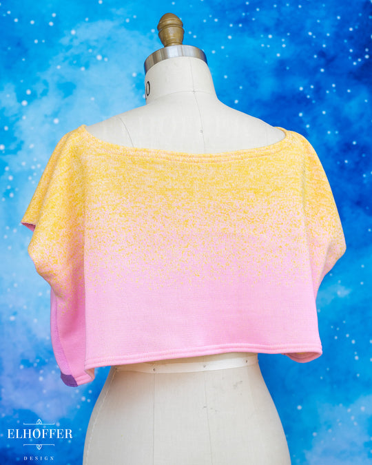 Handmade Boatneck Crop - Galactic Dusk Ombre Knit - Sewn Inside Out!