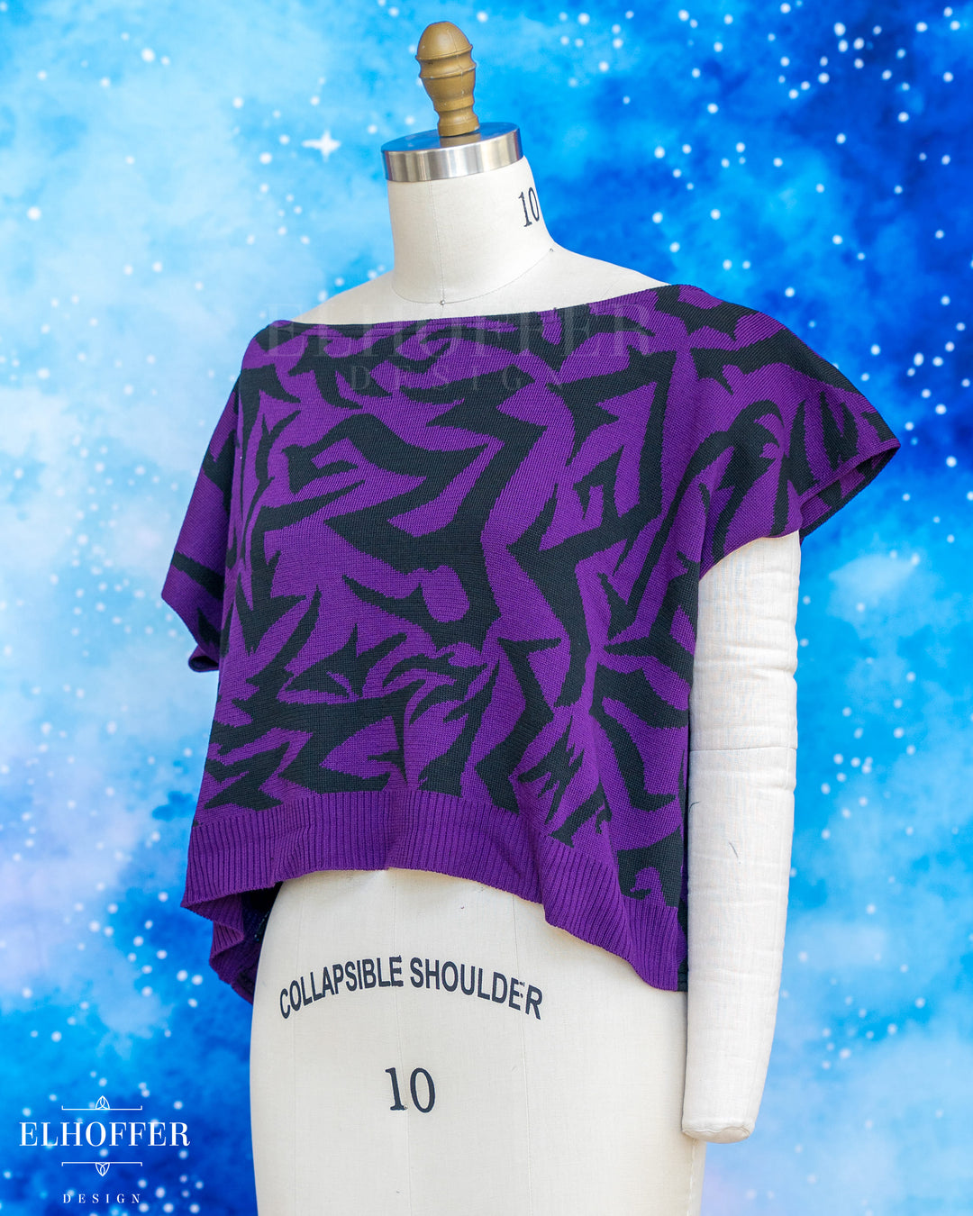 Handmade Boatneck Crop - Demon Scars Soul Stealing Purple