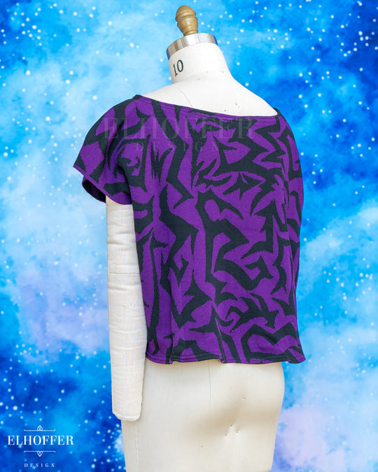 Handmade Boatneck Crop - Demon Scars Soul Stealing Purple