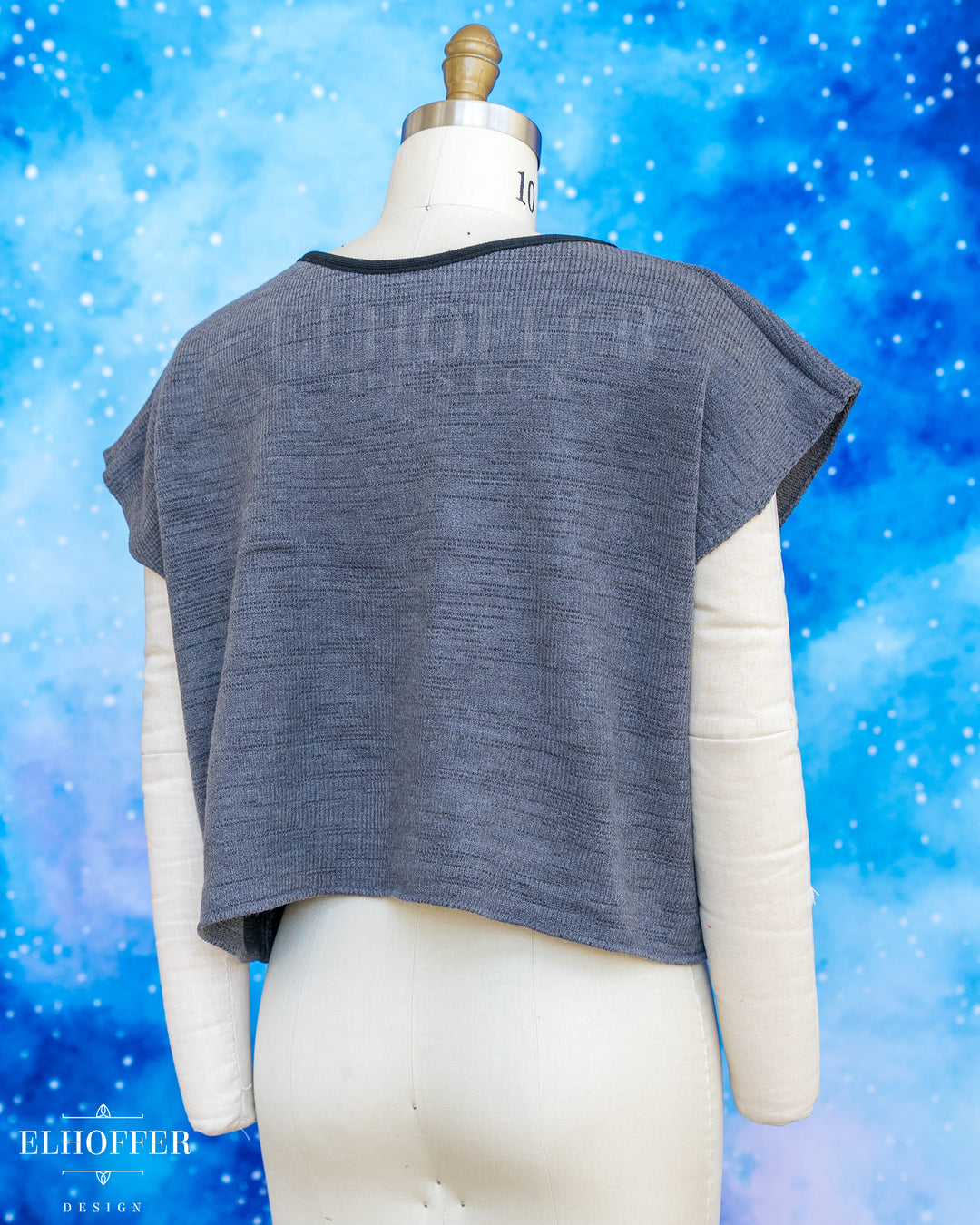 Handmade Boatneck Top - Scavenger Grey Knit with Black Trim