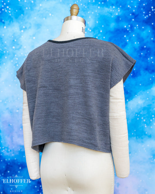 Handmade Boatneck Top - Scavenger Grey Knit with Black Trim