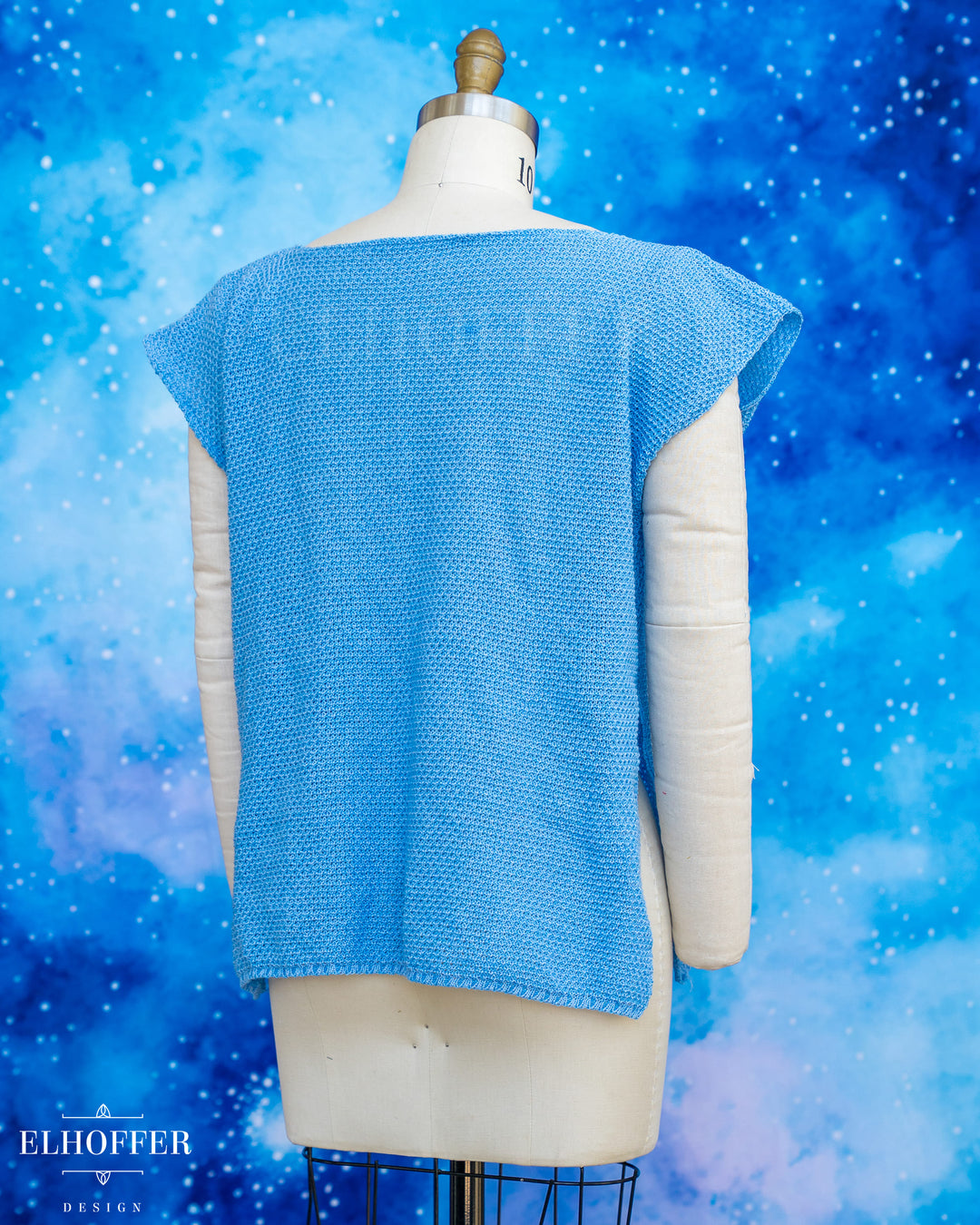 Handmade Boatneck Tunic - Teardrop Ice Blue Knit