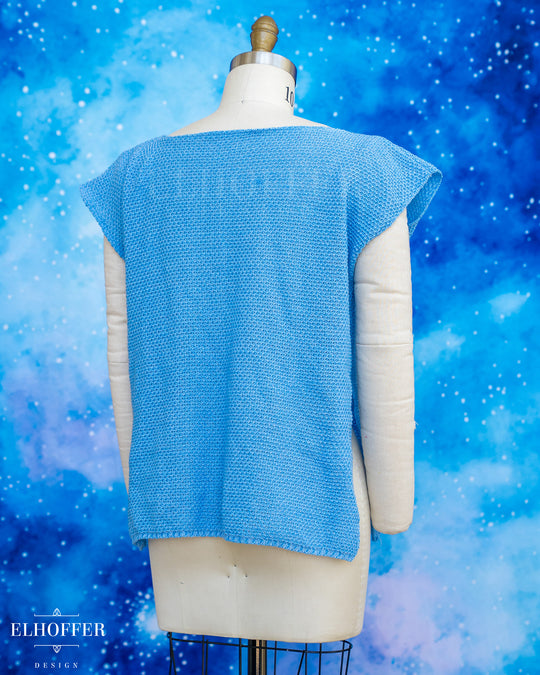 Handmade Boatneck Tunic - Teardrop Ice Blue Knit