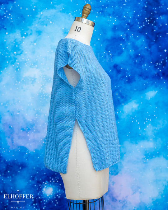 Handmade Boatneck Tunic - Teardrop Ice Blue Knit