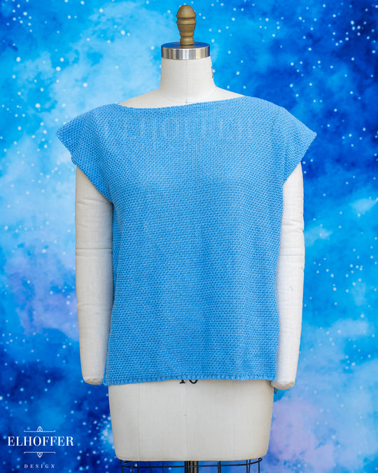 Handmade Boatneck Tunic - Teardrop Ice Blue Knit