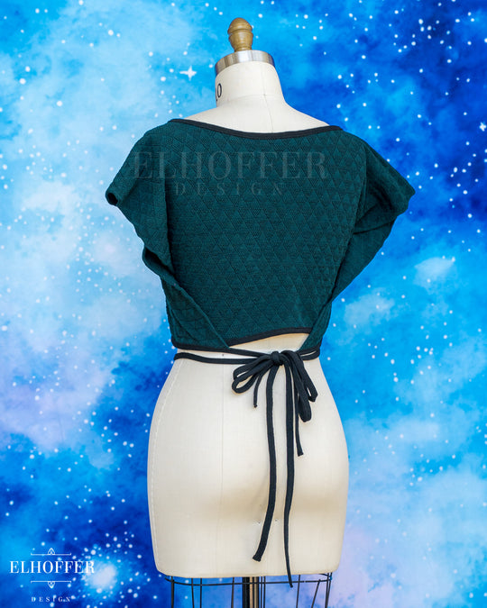 Handmade Boatneck Wrap Top - Forest Spirit Green Knit