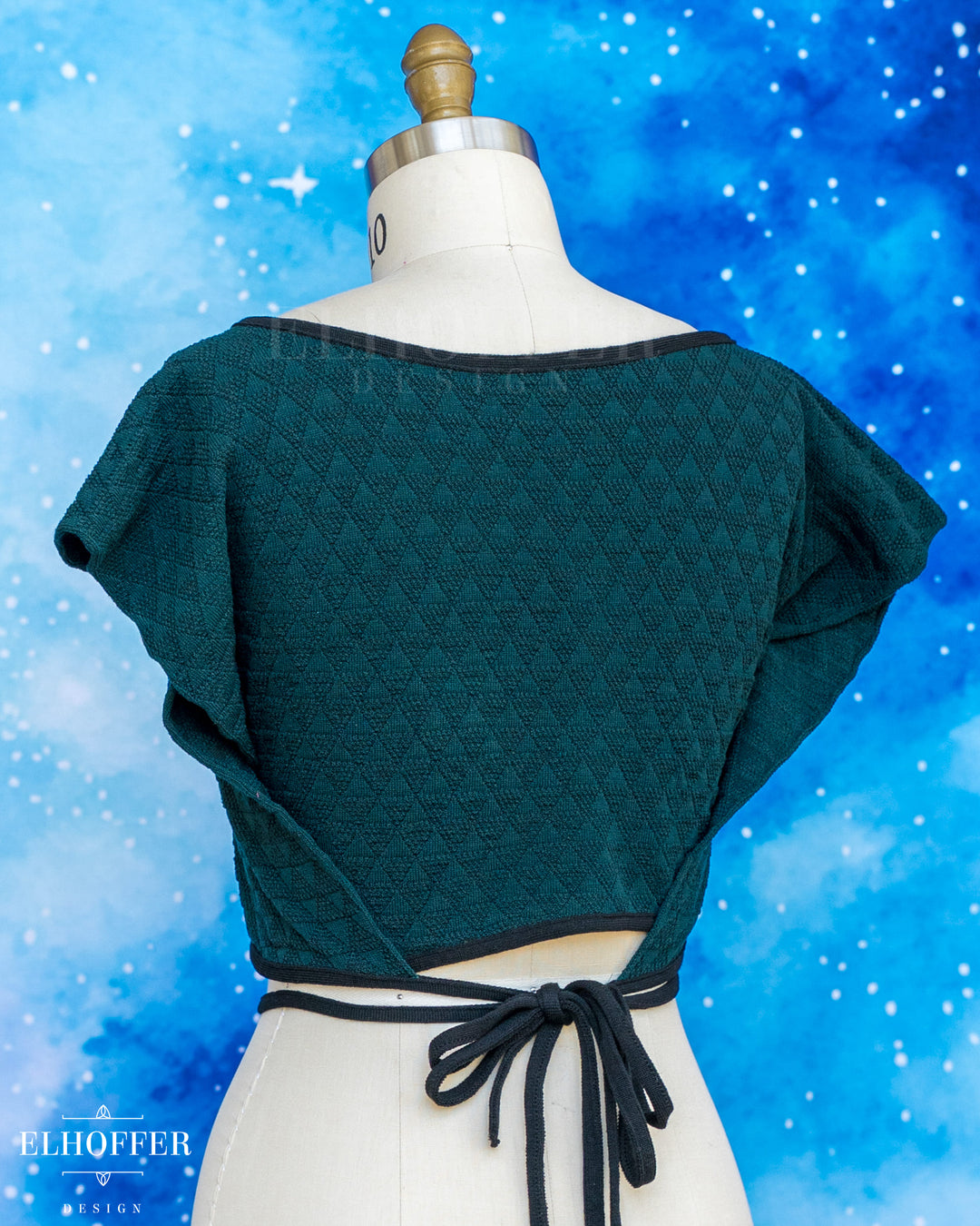 Handmade Boatneck Wrap Top - Forest Spirit Green Knit