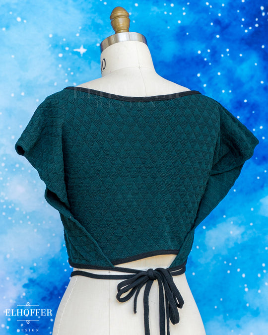 Handmade Boatneck Wrap Top - Forest Spirit Green Knit