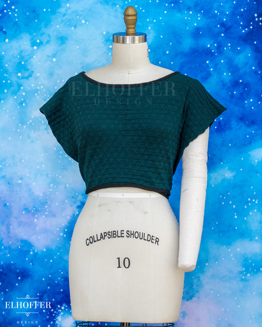 Handmade Boatneck Wrap Top - Forest Spirit Green Knit