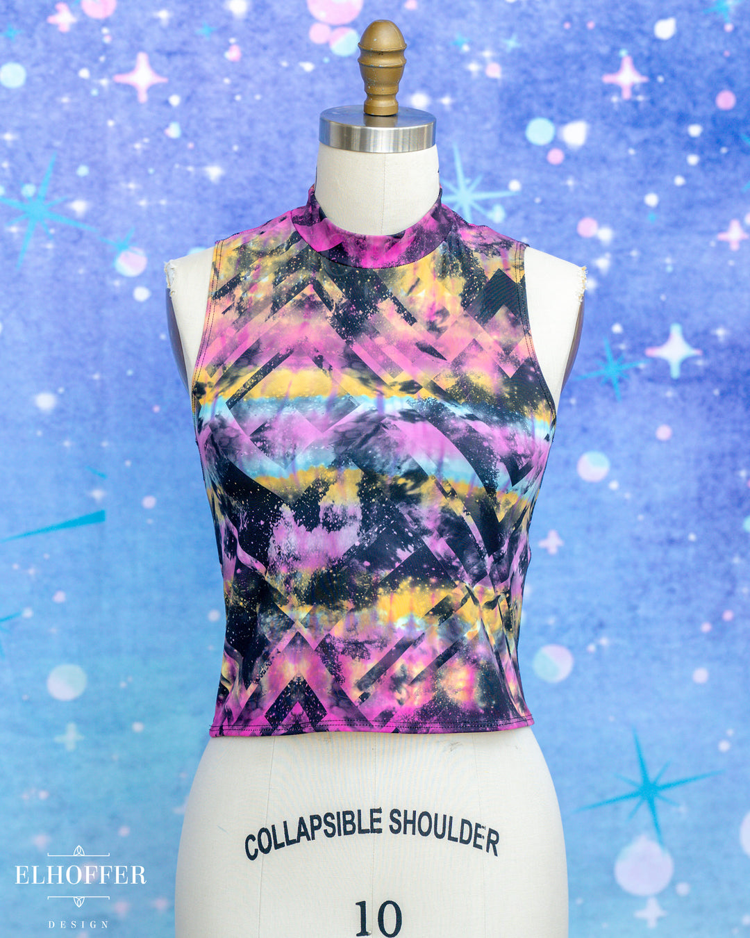 Essential Jes Crop Top - Rainbow Digital Galaxy