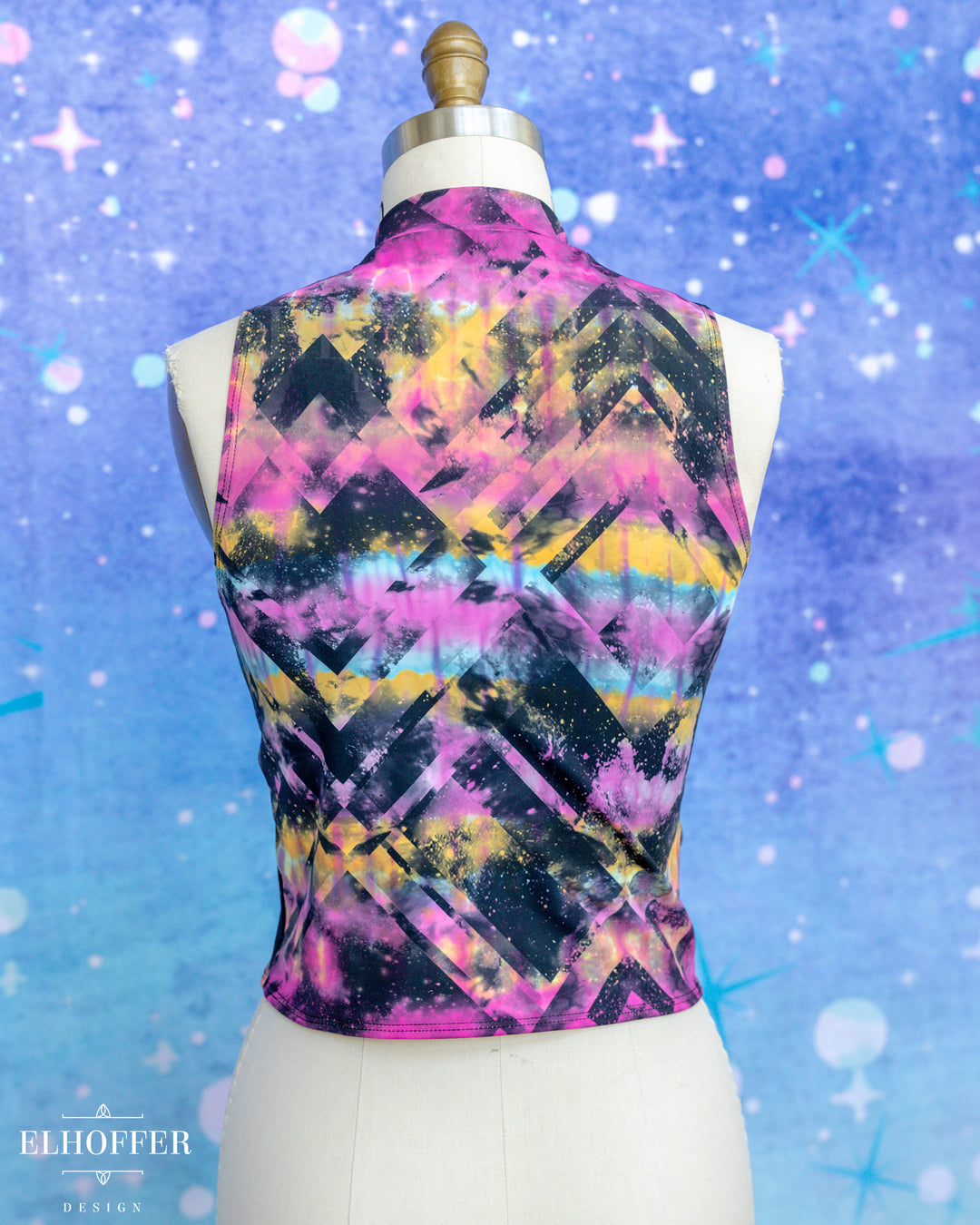 Essential Jes Crop Top - Rainbow Digital Galaxy