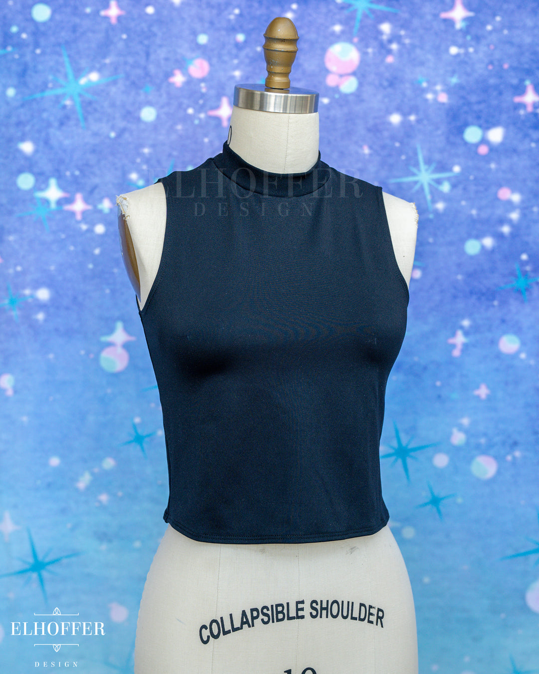 Essential Jes Crop Top - Black Compression Spandex
