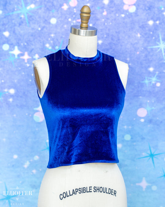 Essential Jes Crop Top - Sapphire Velvet