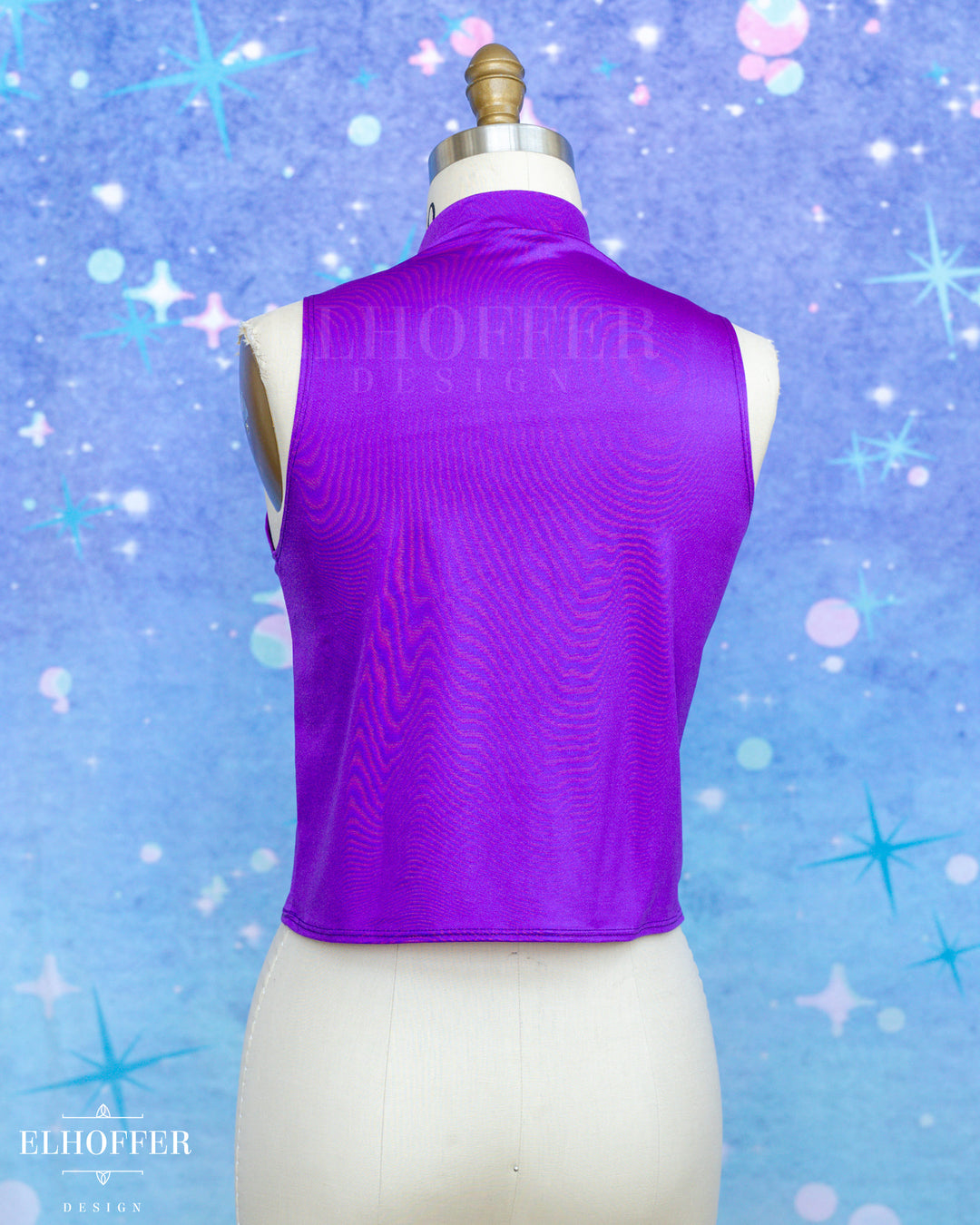 Essential Jes Crop Top -  Ube Purple Stretch Satin