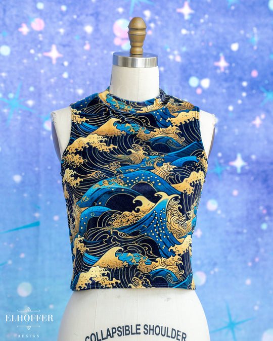 Essential Jes Crop Top - Velvet Golden Waves