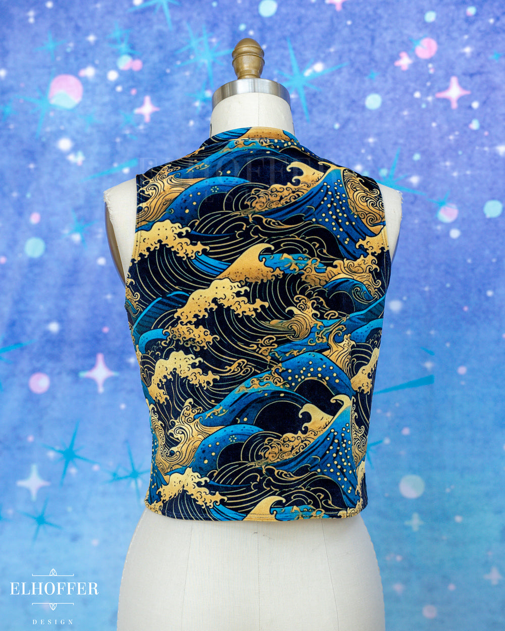 Essential Jes Crop Top - Velvet Golden Waves