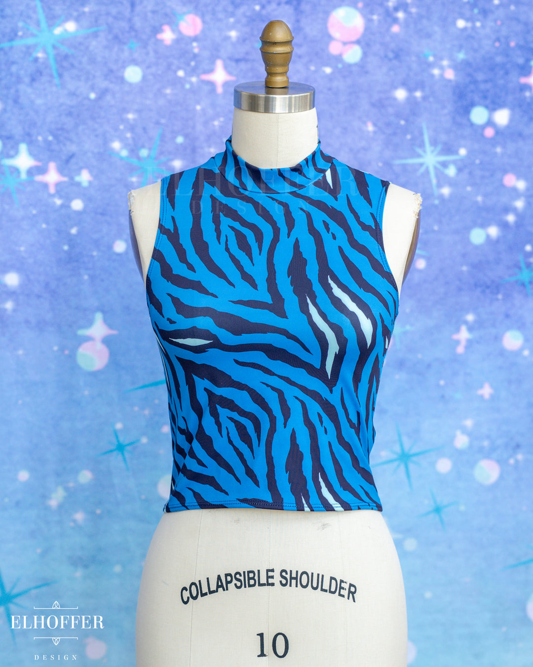 Essential Jes Crop Top - Blue Tiger