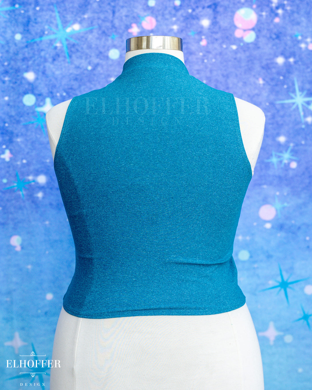 Essential Jes Crop Top - Heathered Teal Compression Spandex