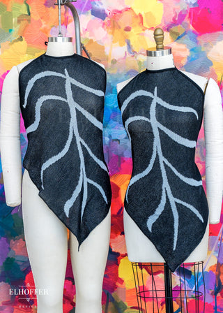 Essential Leaf Handkerchief Top - Shadow Black