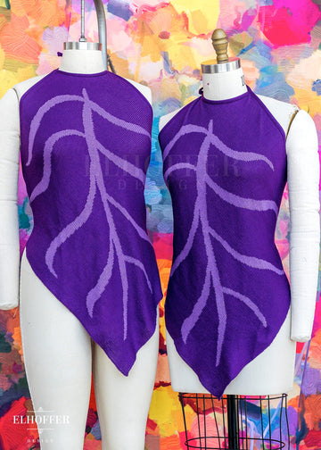 Essential Leaf Handkerchief Top - Deep Violet
