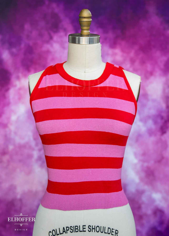 Essential Susan Crop Top - Valentine Stripes