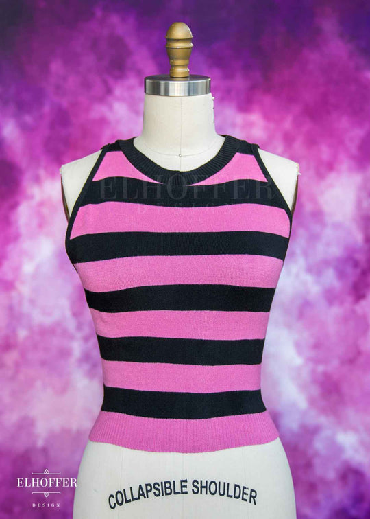 Essential Susan Crop Top - Emo Valentine Stripes