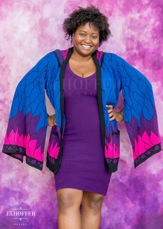 Essential Bi-Butterfly Cape Sleeve Longline Cardigan