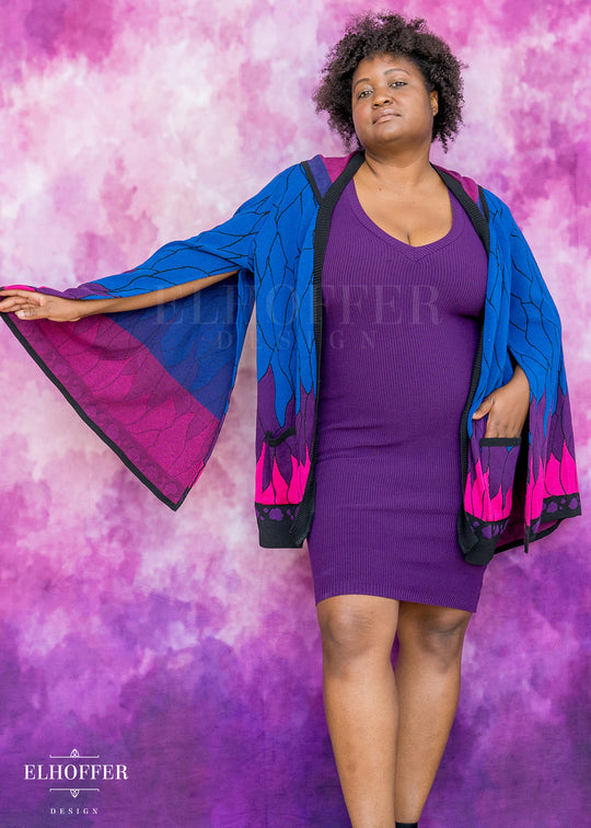 Essential Bi-Butterfly Cape Sleeve Longline Cardigan
