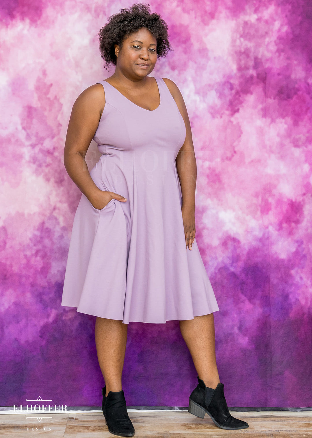 Essential Virgo Dress - Dusty Lavender Ponte